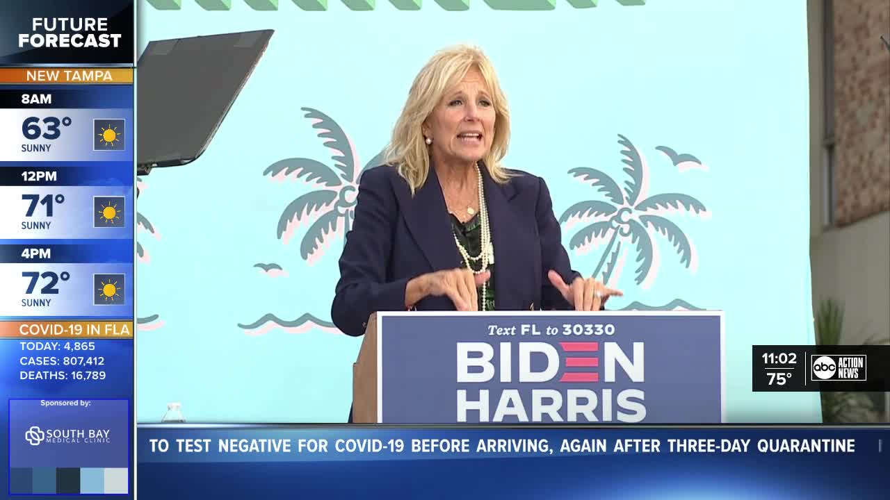 Dr. Jill Biden holds 'Get Out and Vote' drive-in rally in Tampa on final day of early voting