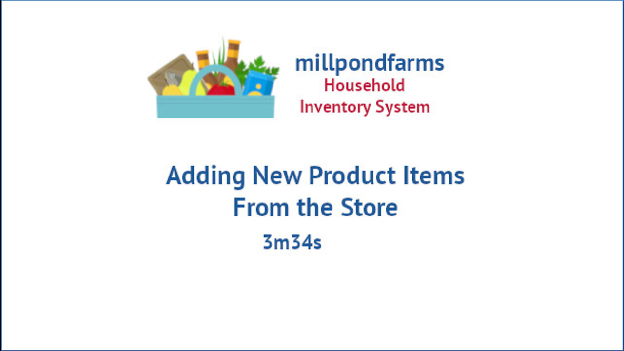 Adding New Items You Bought at the Store