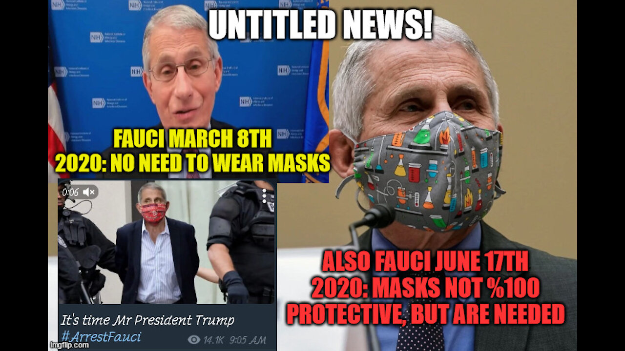 Remember when Fauci said no MASKS needed?!