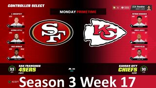 Madden Nfl 23 49ers Vs Chiefs Simulation Franchise S3 W17