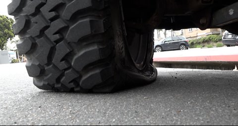 Tires flattened in Pacific Beach