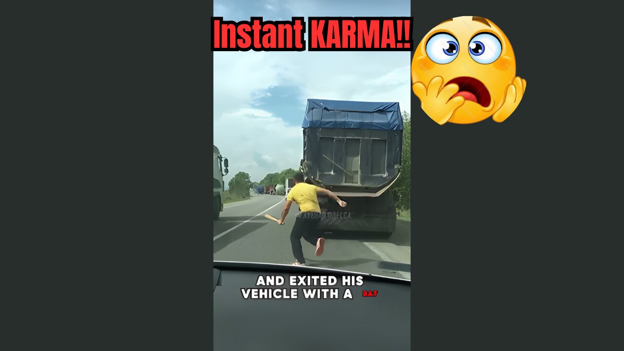 Road Raging Driver Gets INSTANT Karma!!