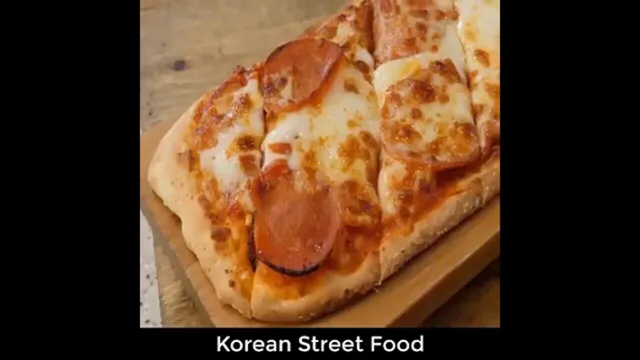 Long cheese 🧀 Pizza Korean street food 😋#Food #Streetfood #UpFoodReview