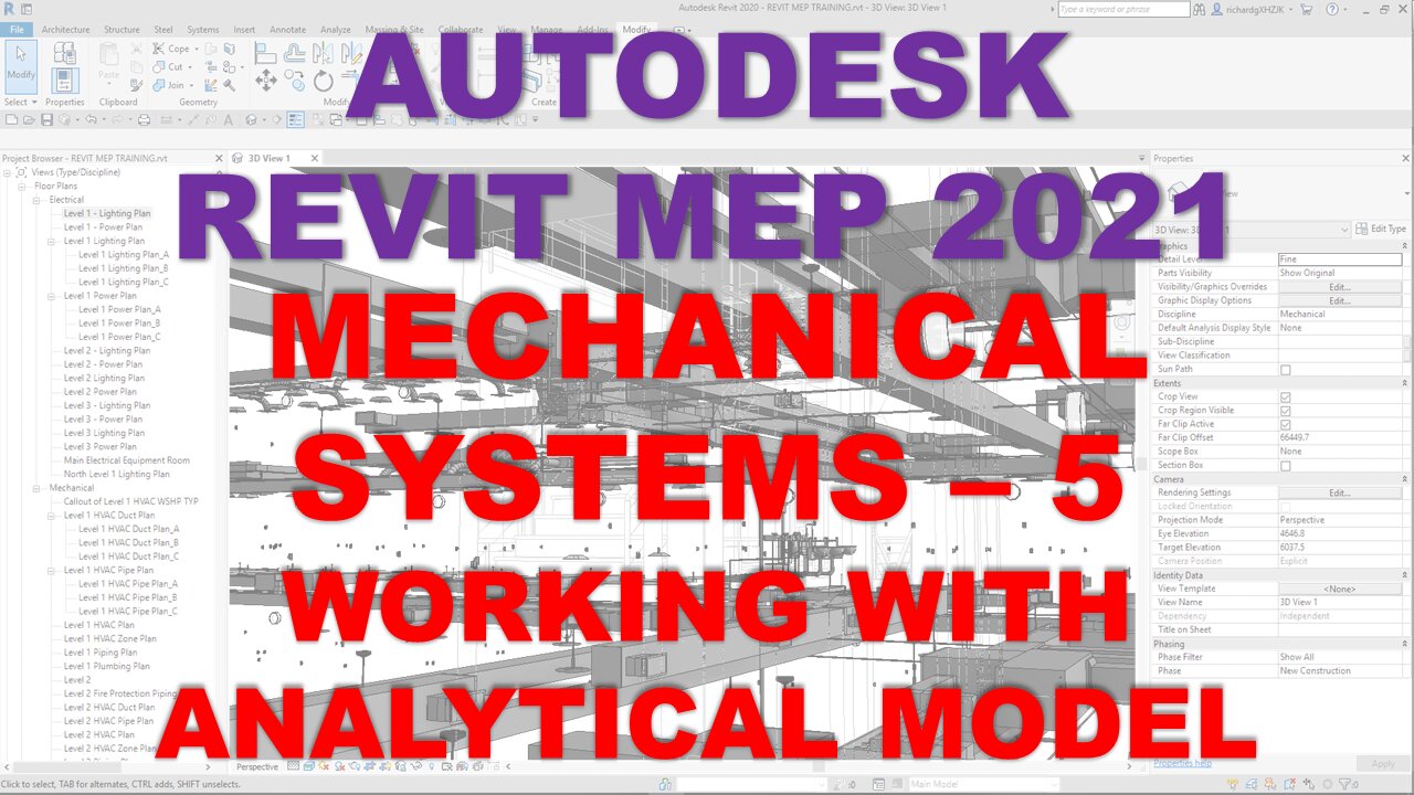 Autodesk Revit MEP 2021 - MECHANICAL SYSTEMS - WORKING WITH ANALYTICAL MODEL