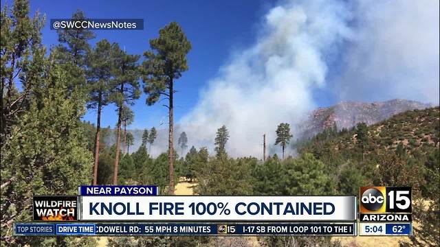 Knoll wildfire near Payson now fully contained