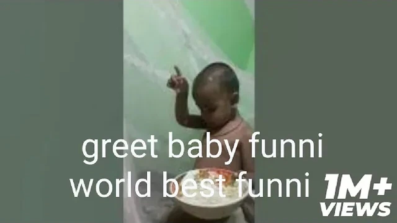 Funny baby talk...cute baby funni eating