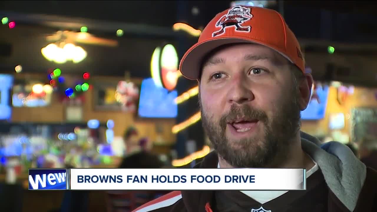 Browns fan holds food drive, watch party for final game against Bengals