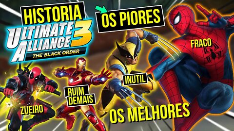 Rankeando Todos HEROIS da MARVEL - Historia Marvel ULTIMATE ALIANCE 3