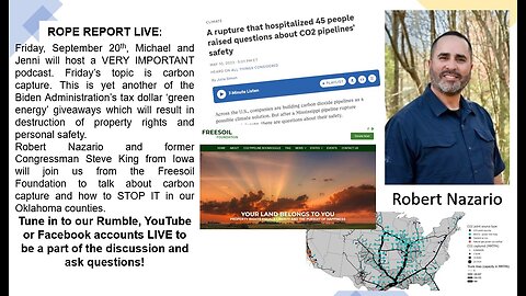 Can Carbon Capture Kill You? Robert Nazario, Freesoil Foundation; ROPE Report LIVE!