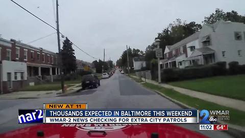 As city prepares for thousands, WMAR-2 News checked for increased police in city
