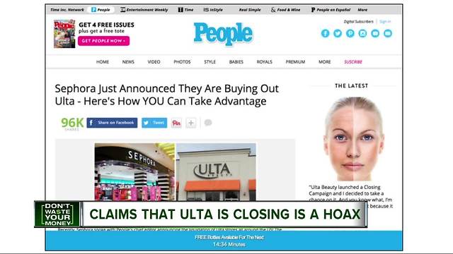 Claims that Ulta is closing is a hoax
