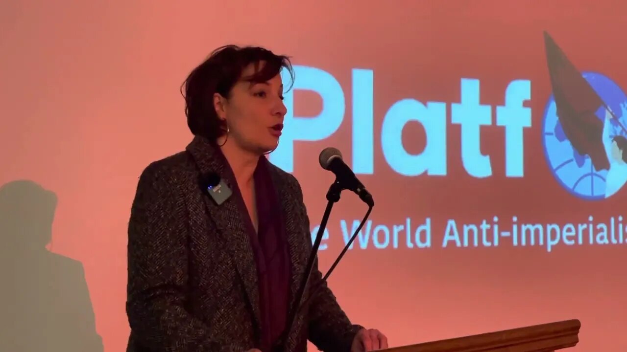 Nina Kosta introduces the World Anti-Imperialist Platform in London 4th May 2023