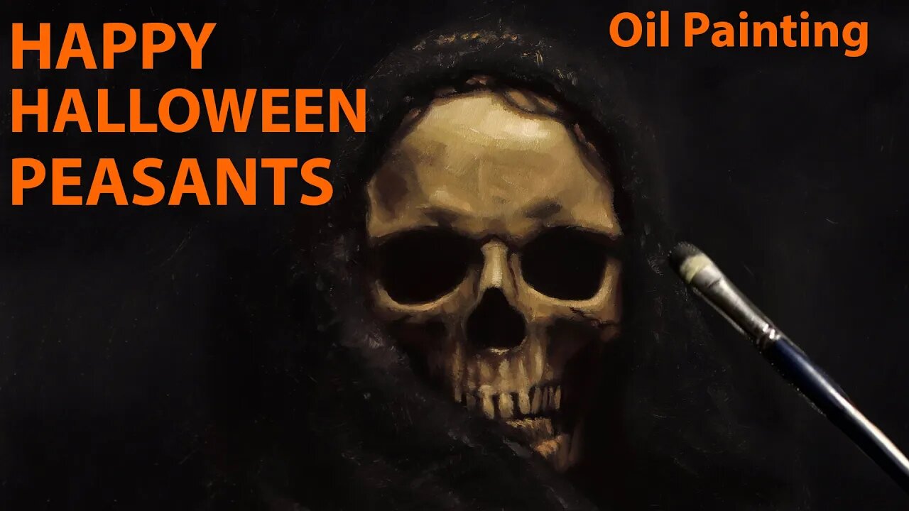 Greatest Oil Painting of a Skull EVER - Halloween Still Life to Your FAT FACE