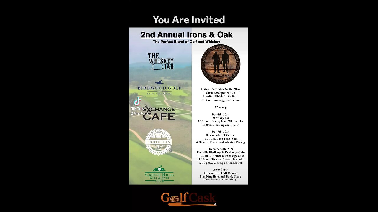 Your Invited to a Golf and Whiskey Event