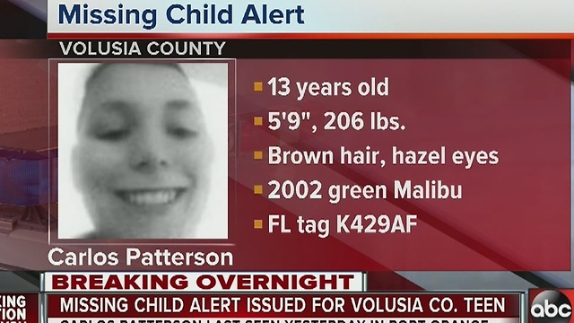 Missing Child Alert issued for Volusia County teen