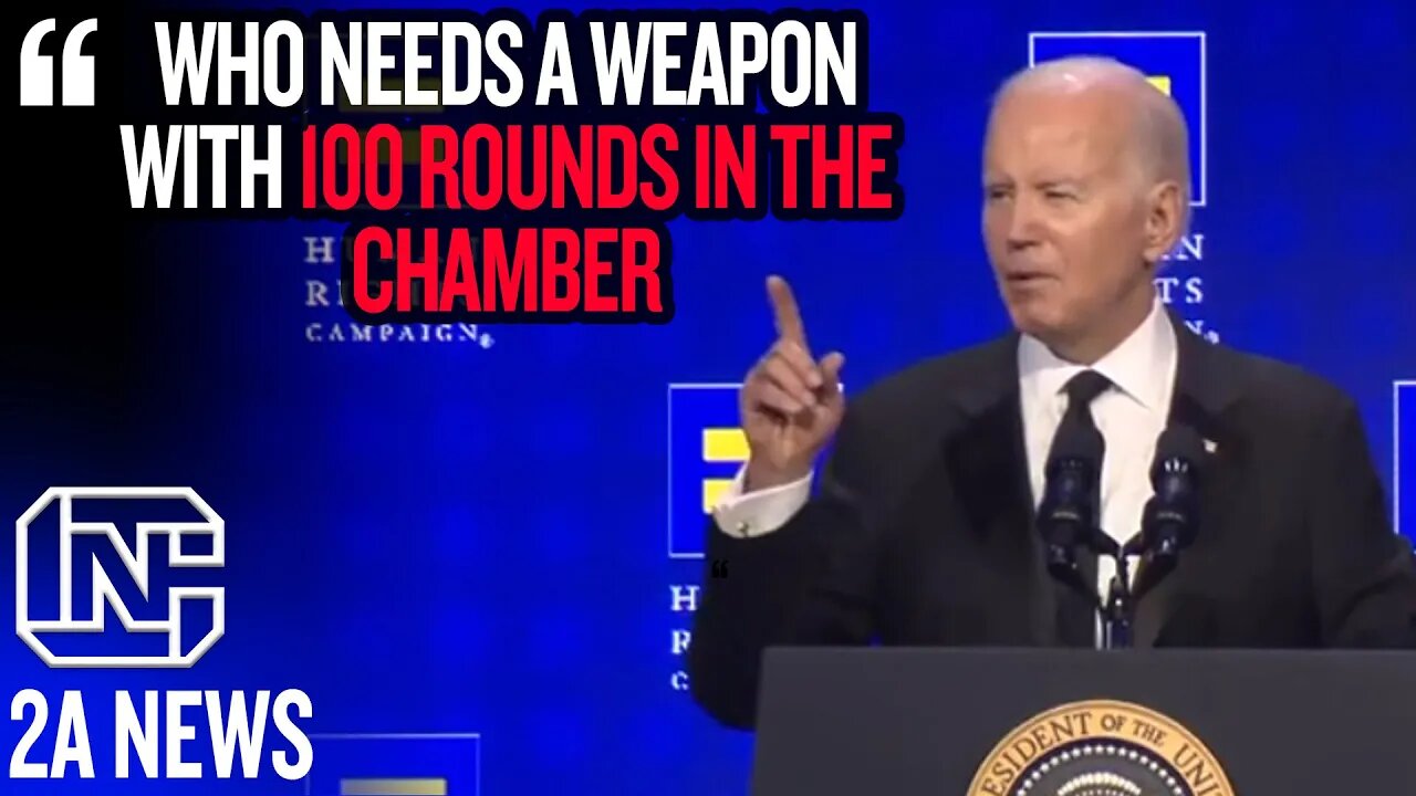 Biden Says 'Who In God's Name Needs A Weapon With 100 Rounds in The Chamber' At Human Rights Dinner