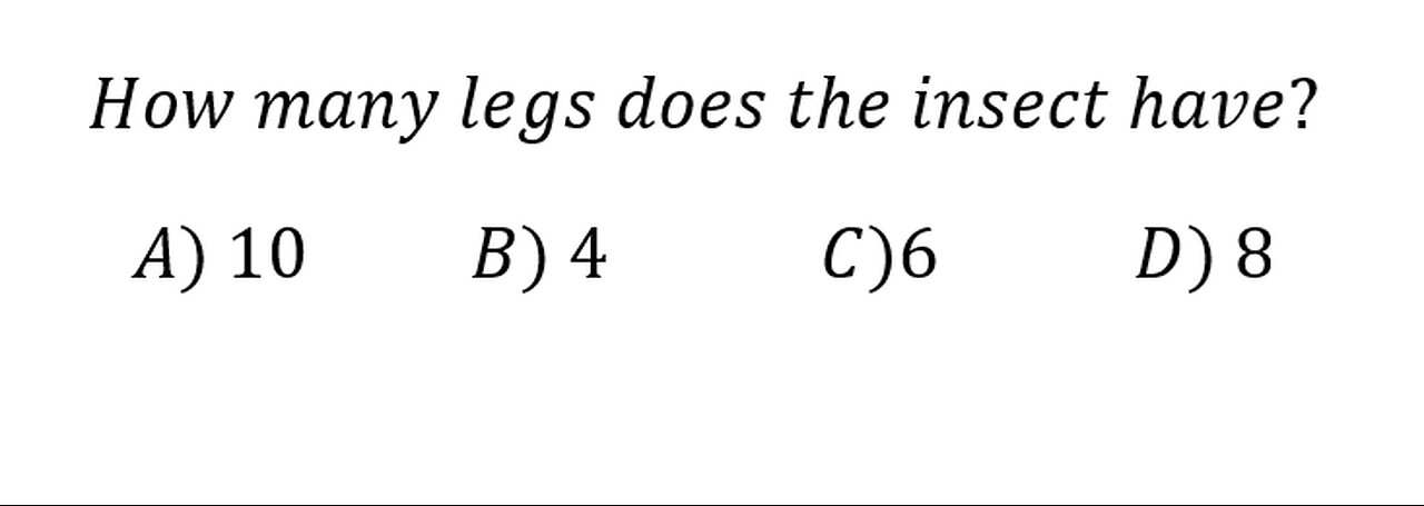 Biology Help: How many legs does the insect have?