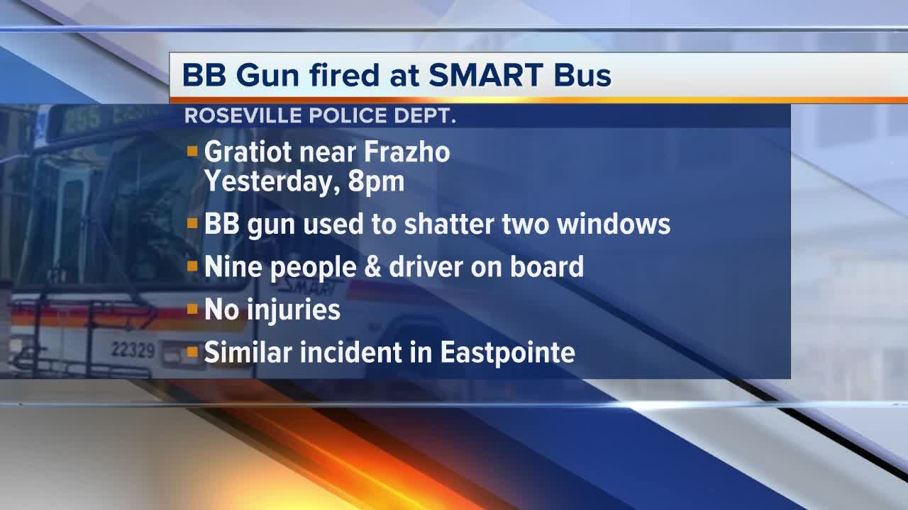 Windows shattered on SMART bus in Roseville