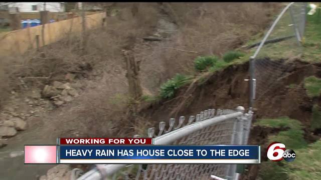 Indianapolis couple says their home is about to fall in the creek