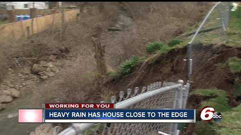 Indianapolis couple says their home is about to fall in the creek