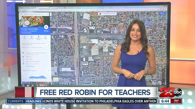 Free Red Robin for teachers and administrators today