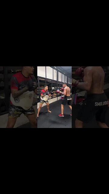 The champ Alex Pereira going in hard on pads today