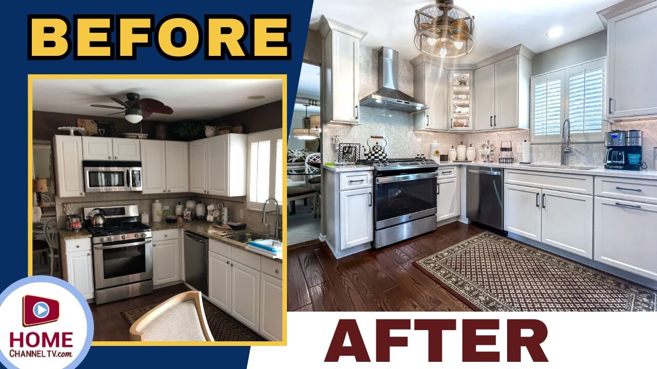 Kitchen Renovation Before & After: White Kitchen Goes with Beautiful Bisque Cabinetry