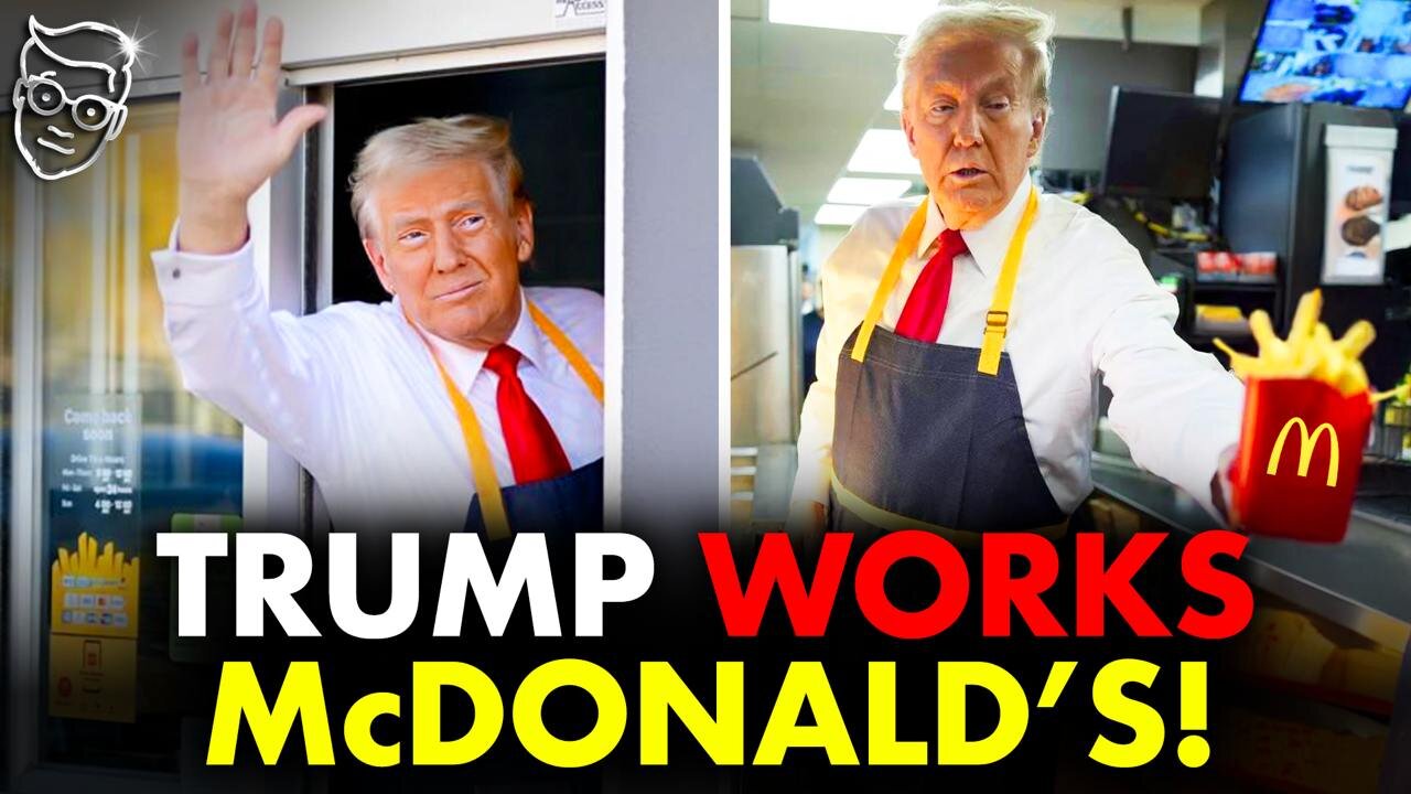 Trump Makes Fries At McDonalds, Serves Happy-Meals in Drive-Tru Window in Historic Kamala Troll 🍟