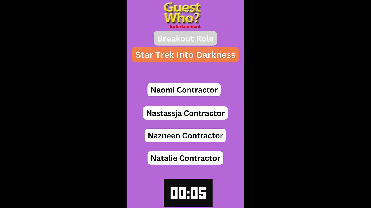 Guest This Actress #217 Like A Quick Quiz? | Star Trek Into Darkness