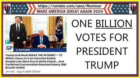 ONE BILLION VOTES FOR PRESIDENT TRUMP