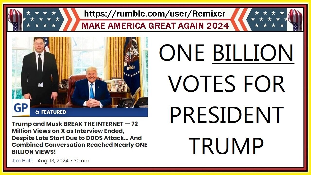 ONE BILLION VOTES FOR PRESIDENT TRUMP