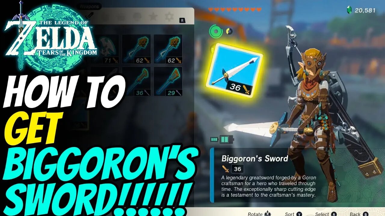 How to get Biggoron's Sword in The Legend of Zelda: Tears of the Kingdom