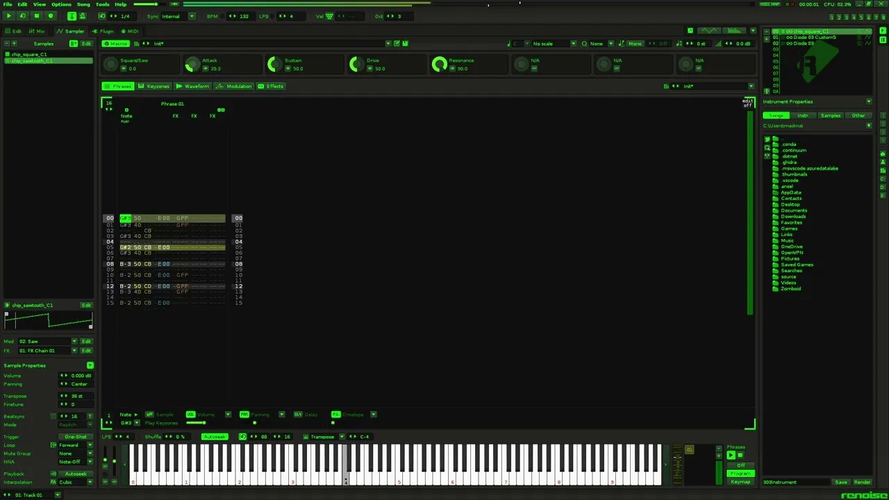 Confusion 303 Bassline Renoise Attempt