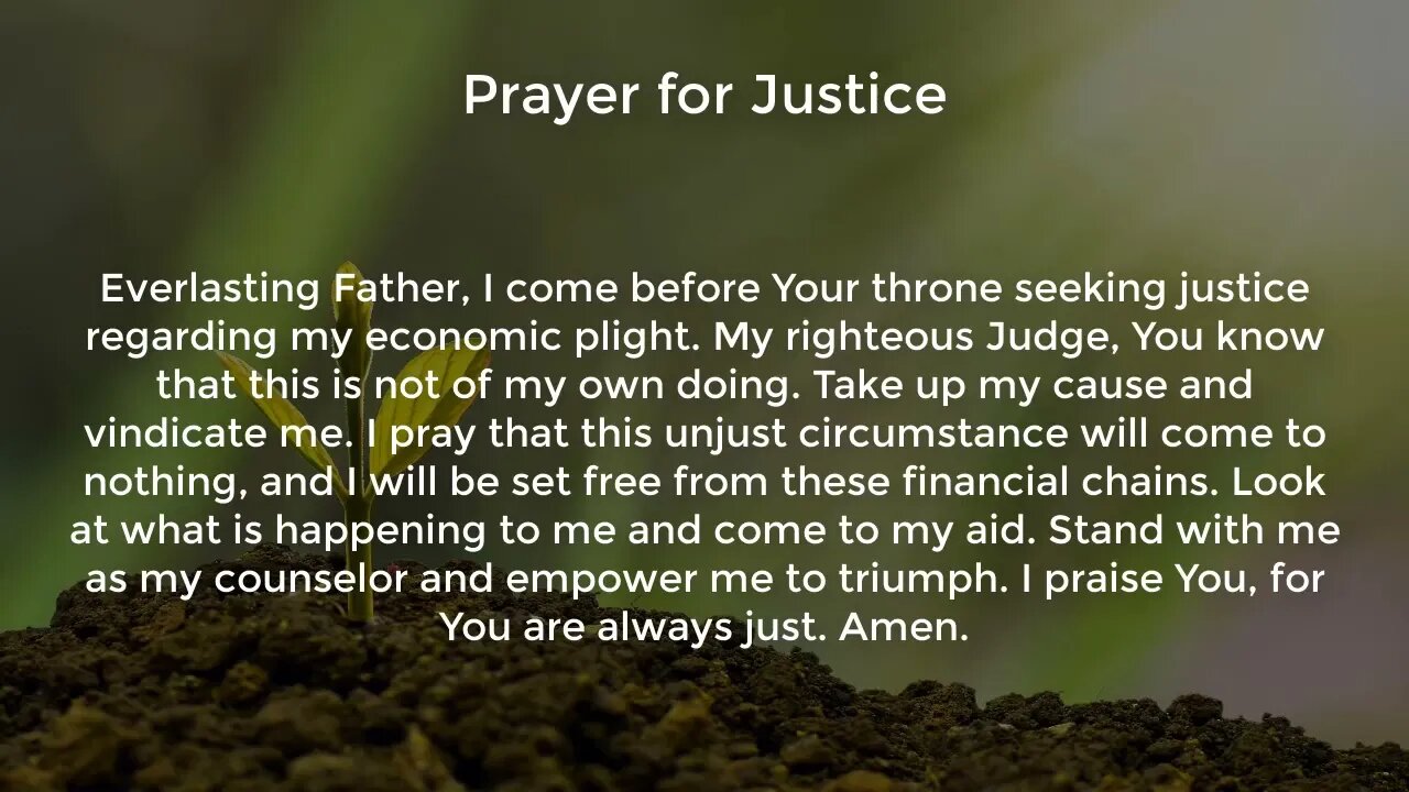 Prayer for Justice (Miracle Prayer for Financial Help from God)