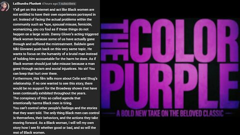 |NEWS| Responding To A Comment About The Color Purple