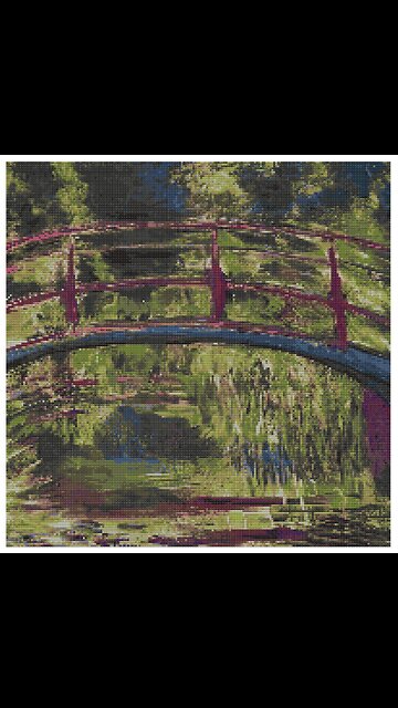 Monet Style Bridge Cross Stitch Pattern by Welovit | welovit.net | #welovit