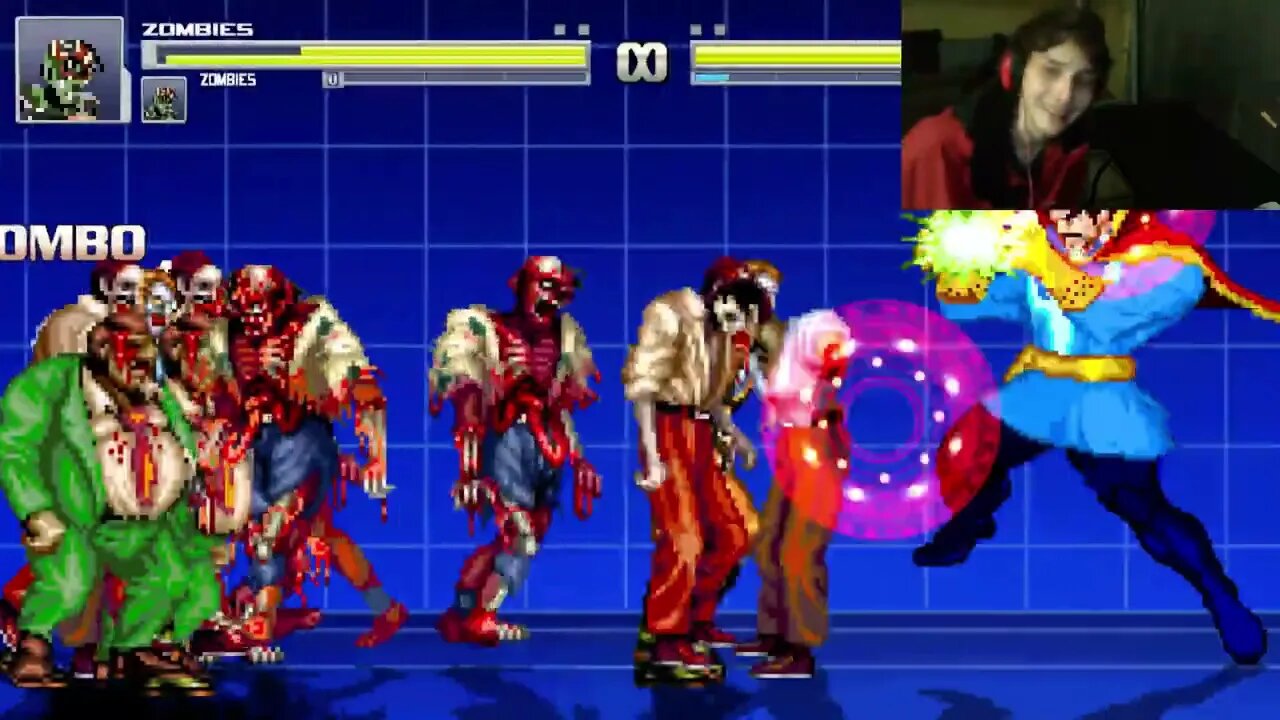 Zombies VS Doctor Strange In An Epic Battle In The MUGEN Video Game With Live Commentary