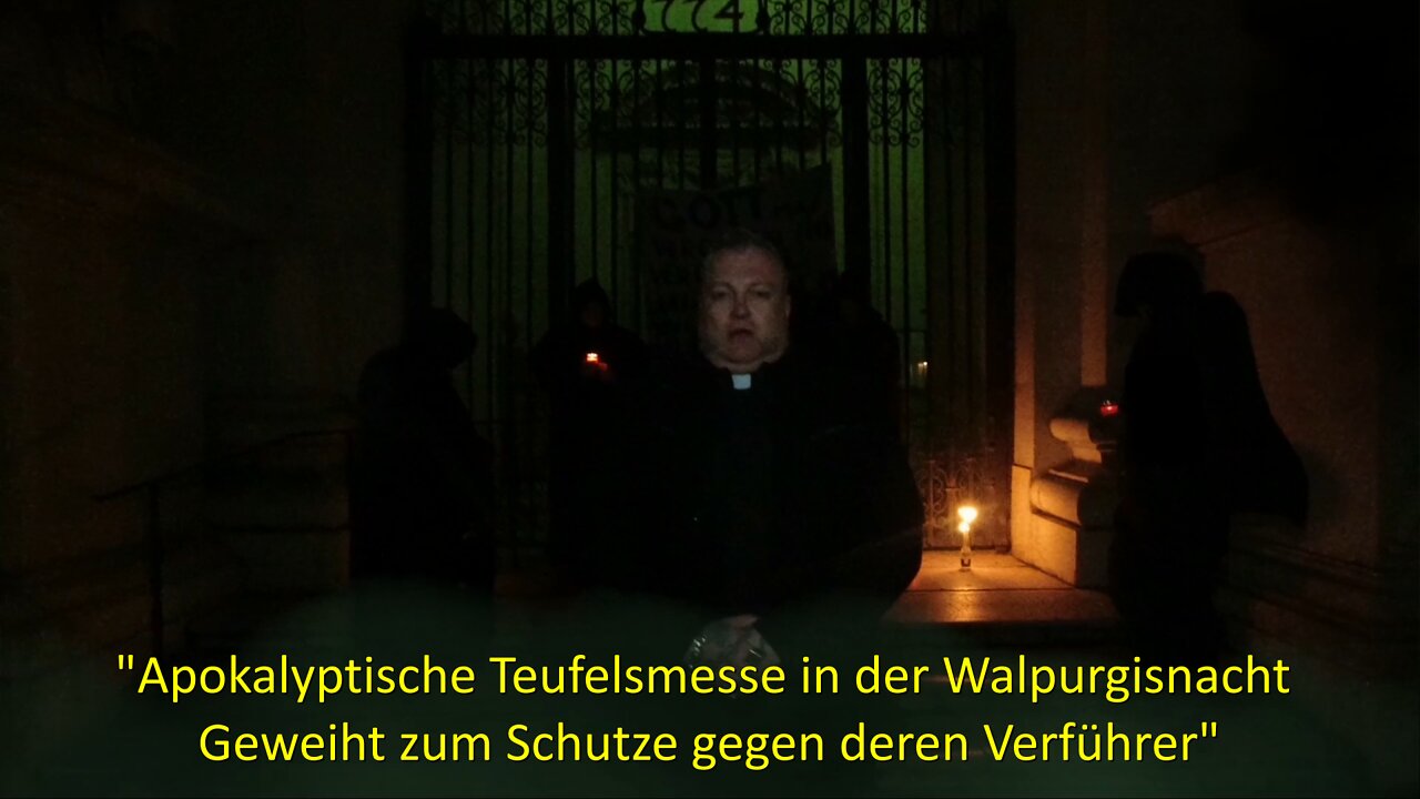 Apokalyptische Teufelsmesse in der Walpurgisnacht Geweiht zum Schutze gegen deren Verführer