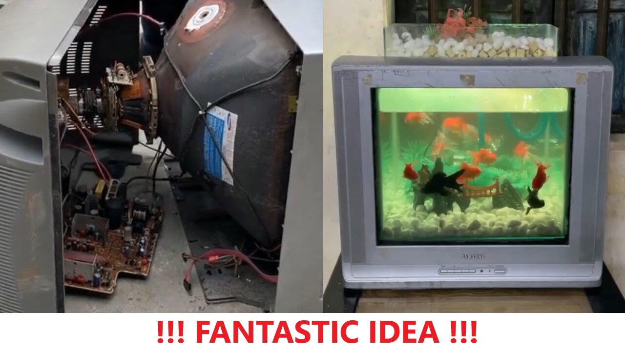 Great Idea - TURNING AN OLD TV INTO AN ILLUMINATED FISH TANK!!!