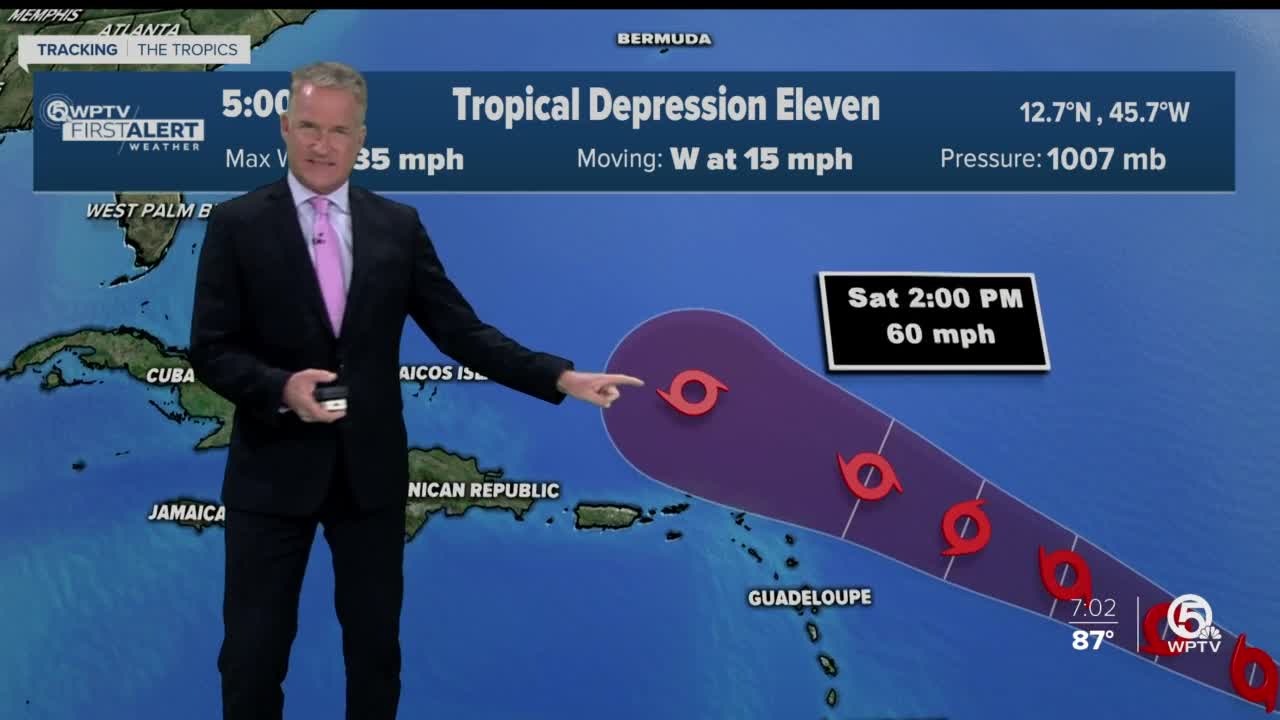 Tropical Depression 11 could become Tropical Storm Josephine