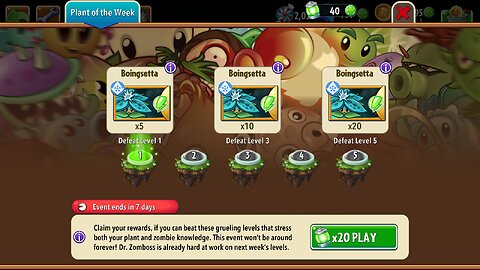 Plants vs Zombies 2 - Plant of the Week - Boingsetta - February 2024