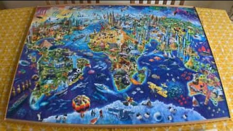 Time-lapse shows 2000-piece jigsaw puzzle completed in seconds