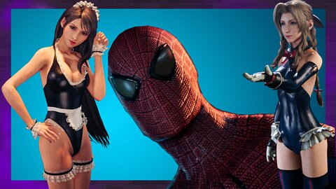 FINAL FANTASY 7 REMAKE : CLOUD THE AMAZING SPIDER MAN ,TIFA MAID AND AERITH MARIE ROSE