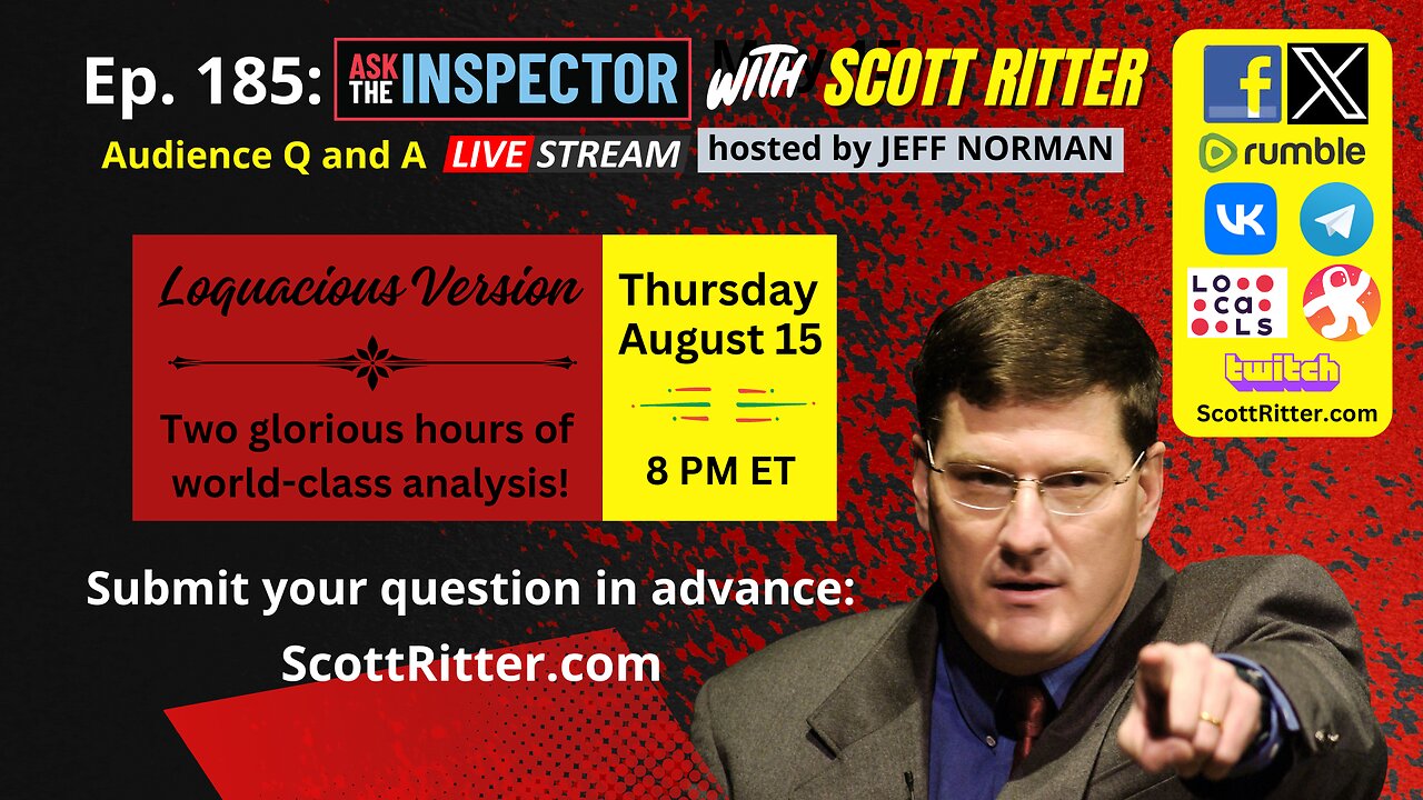 Ask the Inspector Ep. 185 (streams live on August 15 at 8 PM ET)