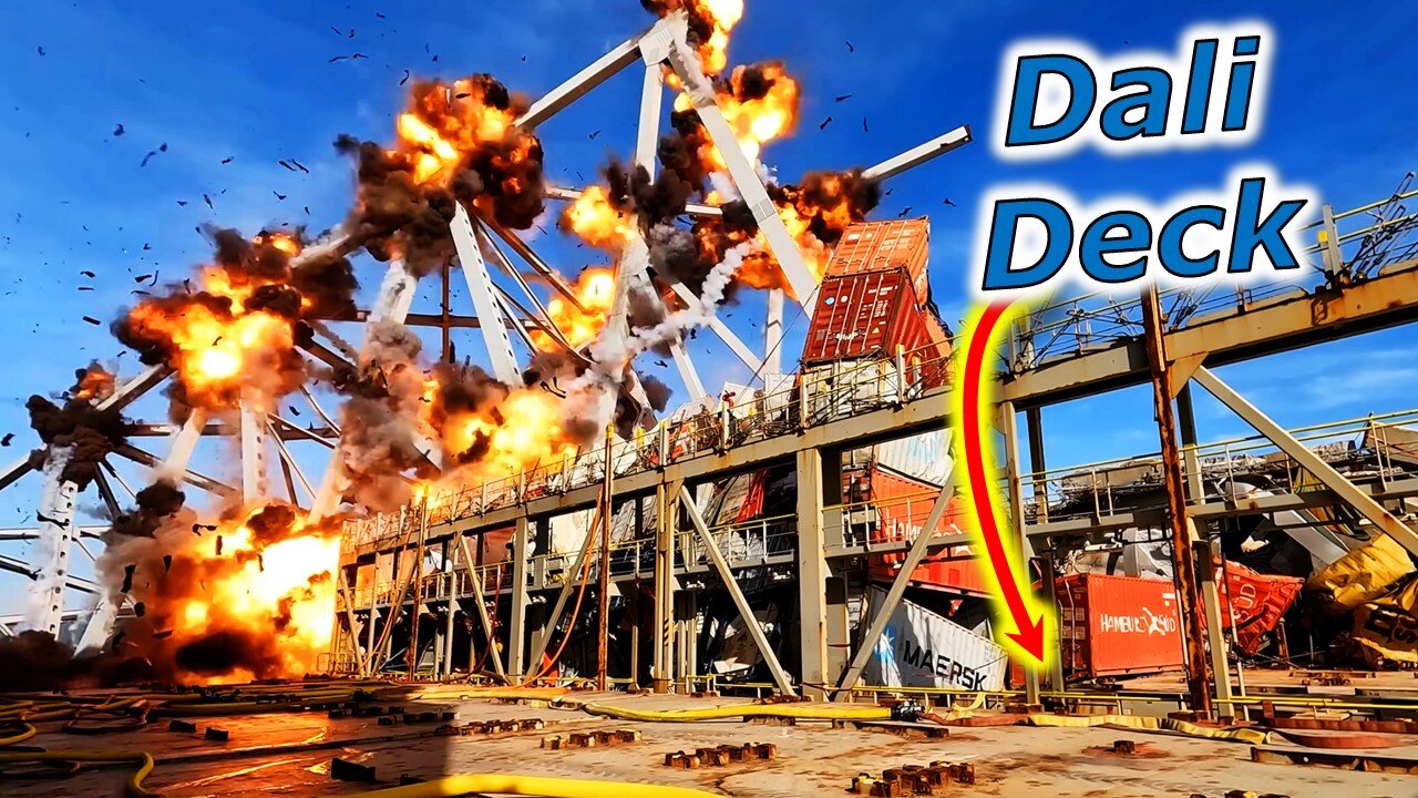 NEW Wild Views Key Bridge Truss Explosions MV Dali Deck