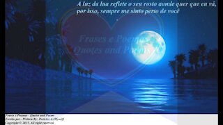 A luz da lua reflete o seu rosto aonde eu vá, sempre sinto perto de você [Frases e Poemas]