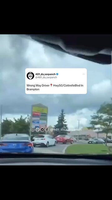 Wrong way driver in brampton Ontario