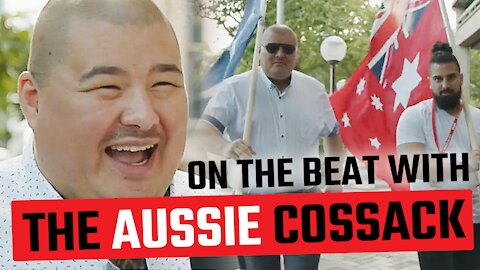 The Aussie Cossack shows Avi Yemini his latest trick for over-zealous cops