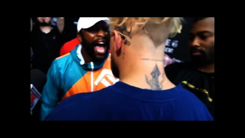 Floyd Mayweather and Jake Paul brawl at press conference for Logan Paul fight (ALL UNSEEN FOOTAGES)