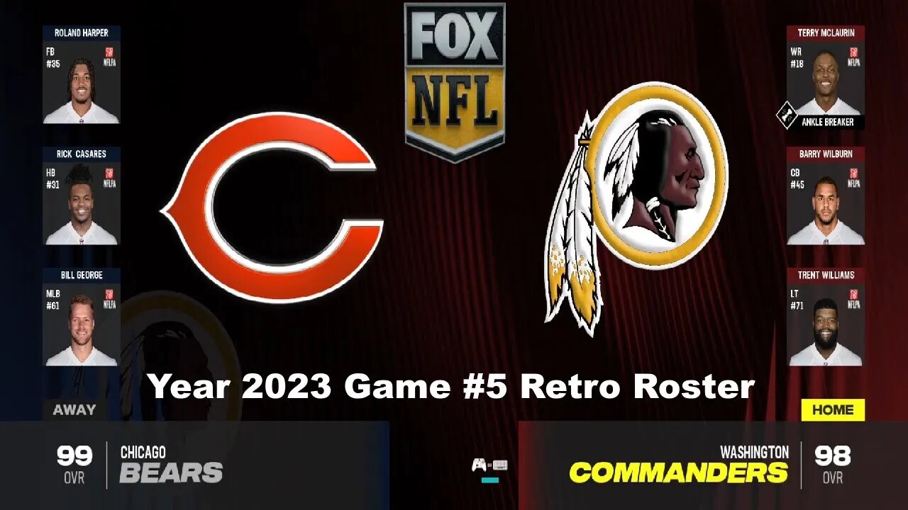 Madden 24 Bears Vs Redskins Year 2023 Retro